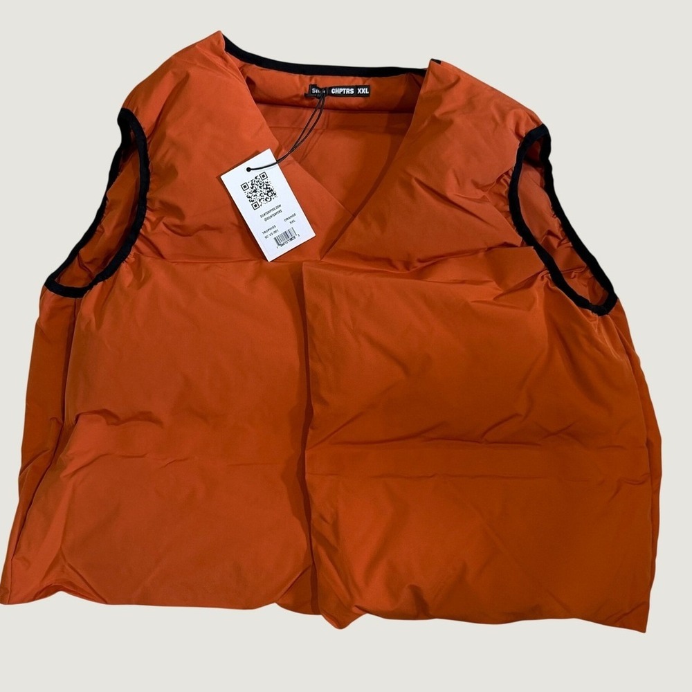 Silnt Chptrs Trophies Puffer Vest Orange XXL Streetwear Quilted SC-VS-001